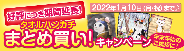 【買うほどお得】クリスマス、お年賀に♪タオルハンカチ！まとめ買いキャンペーン延長決定