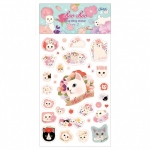 猫のぷくぷくシール2　フラワー