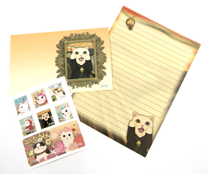 便せん、封筒、シールのセットです。