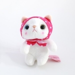 猫のぬいぐるみ　ピンクずきん マスコット