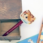 猫の顔ボールペン　白茶