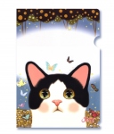 【ワケあり】猫のクリアフォルダー　白黒