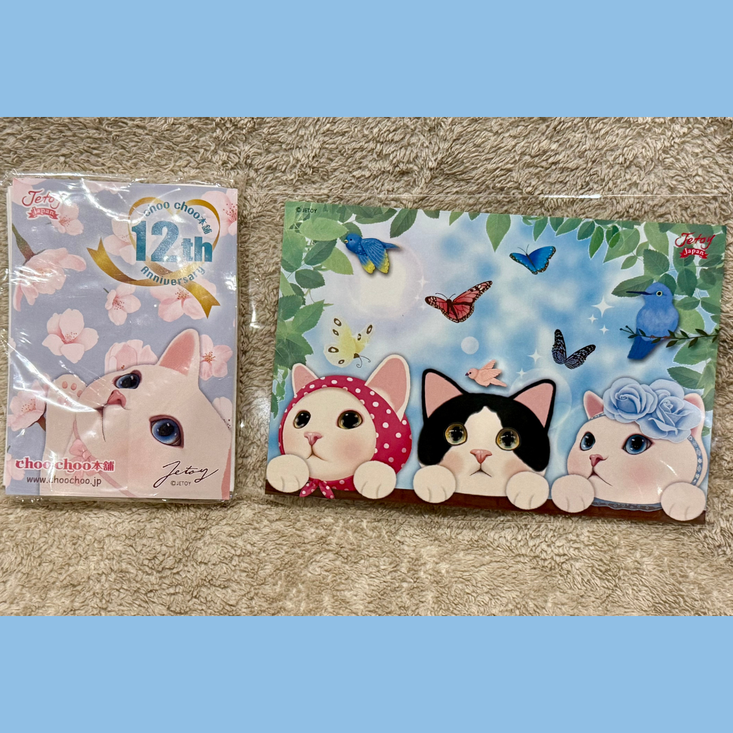猫のポケットティッシュとポストカード