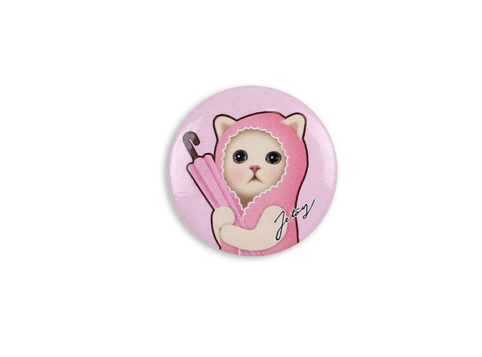 猫の缶バッジS 雨ふり｜猫グッズ・猫雑貨のchoo choo本舗