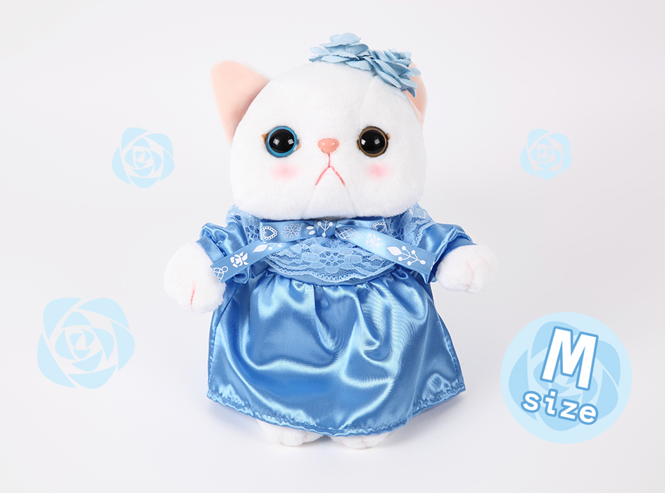 水色猫耳ぬいぐるみ 猫のぬいぐるみ ブルーローズ M｜猫グッズ・猫雑貨のchoo choo本舗