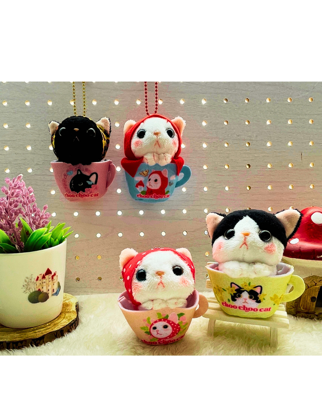 猫のカップマスコット 白黒｜猫グッズ・猫雑貨のchoo choo本舗