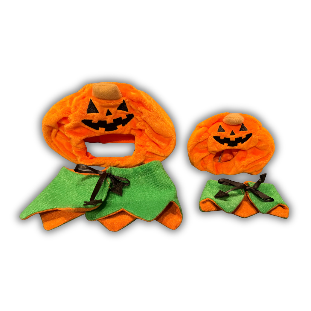 頭の部分は後ろのマジックテープで<br>調整ができます。<br>マントはリボンで調整可能です🎃