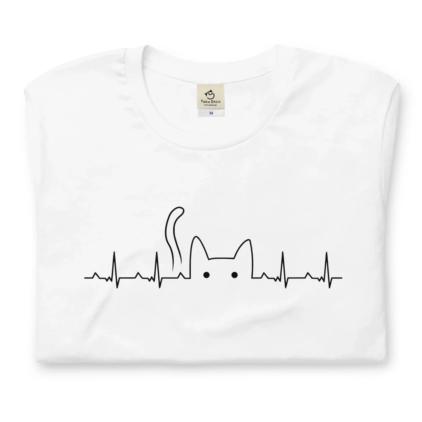 猫のTシャツ　ハートビート