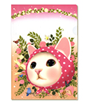 【ワケあり】猫のクリアフォルダー　ピンクずきん