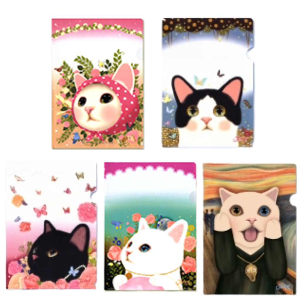 <a href="https://x.gd/KQHiu">「猫のクリアフォルダー」は、ほかにも！</a><br>※売り切れ、廃番の柄もございます。
