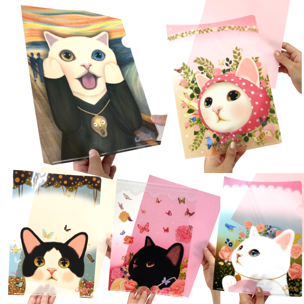 <a href="https://www.choochoo.jp/i/JJFI020">「猫のクリアフォルダー　アソート５枚組」はこちら♪</a><br>全種集めてね！
