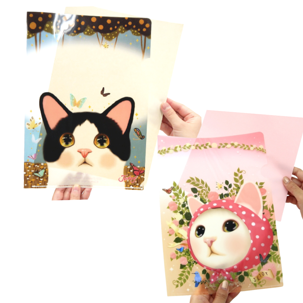 「ピンクずきん」と「白黒」の<br>A4サイズ対応の「クリアフォルダー」<br>お得な2枚セットです！