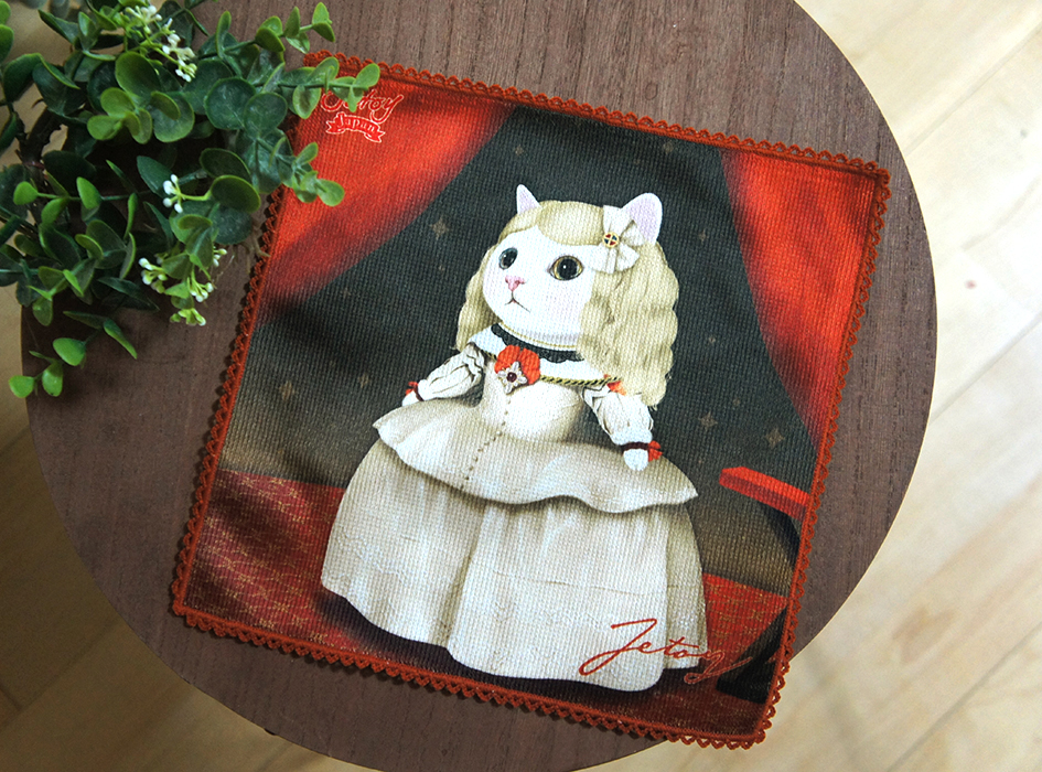 猫のタオルハンカチ マルガリータ王女｜猫グッズ・猫雑貨のchoo choo本舗