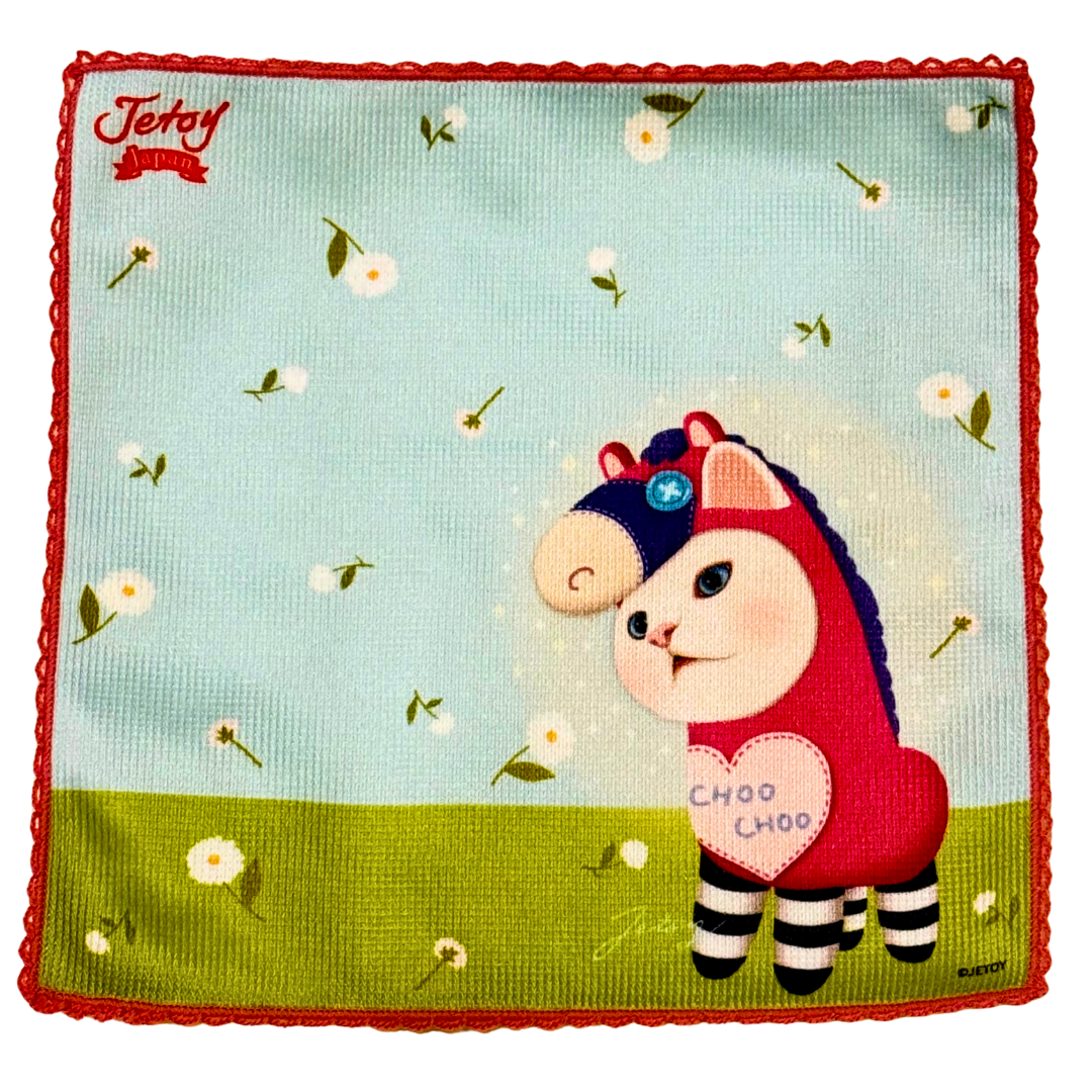 猫のタオルハンカチ　ホースchoo choo