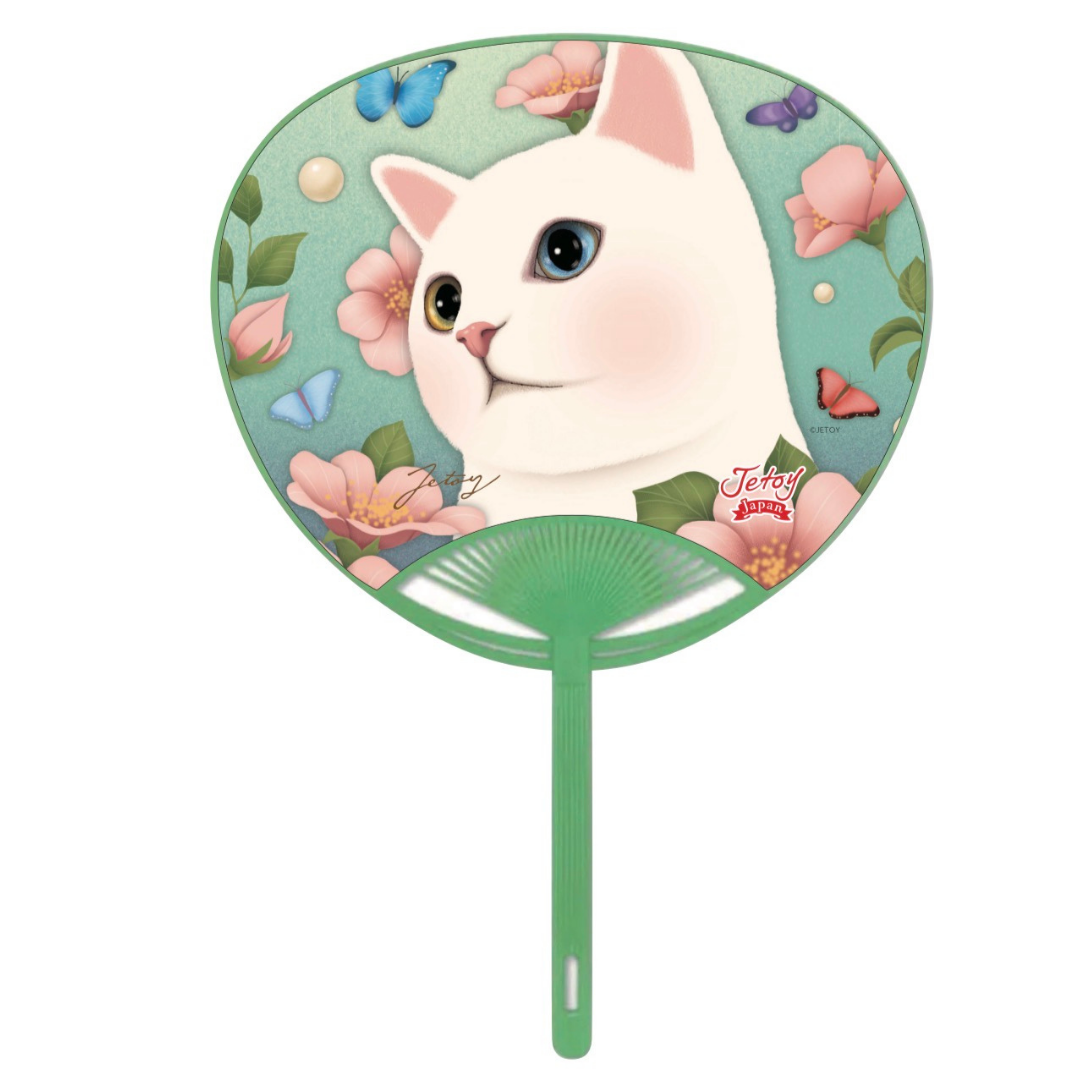 猫のうちわ トロピカル/シングルローズ｜猫グッズ・猫雑貨のchoo choo本舗