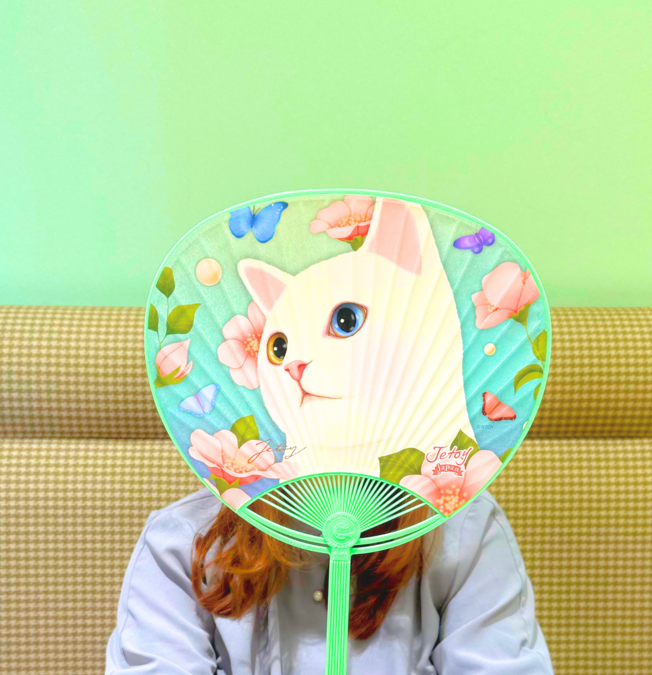 猫のうちわ トロピカル/シングルローズ｜猫グッズ・猫雑貨のchoo choo本舗